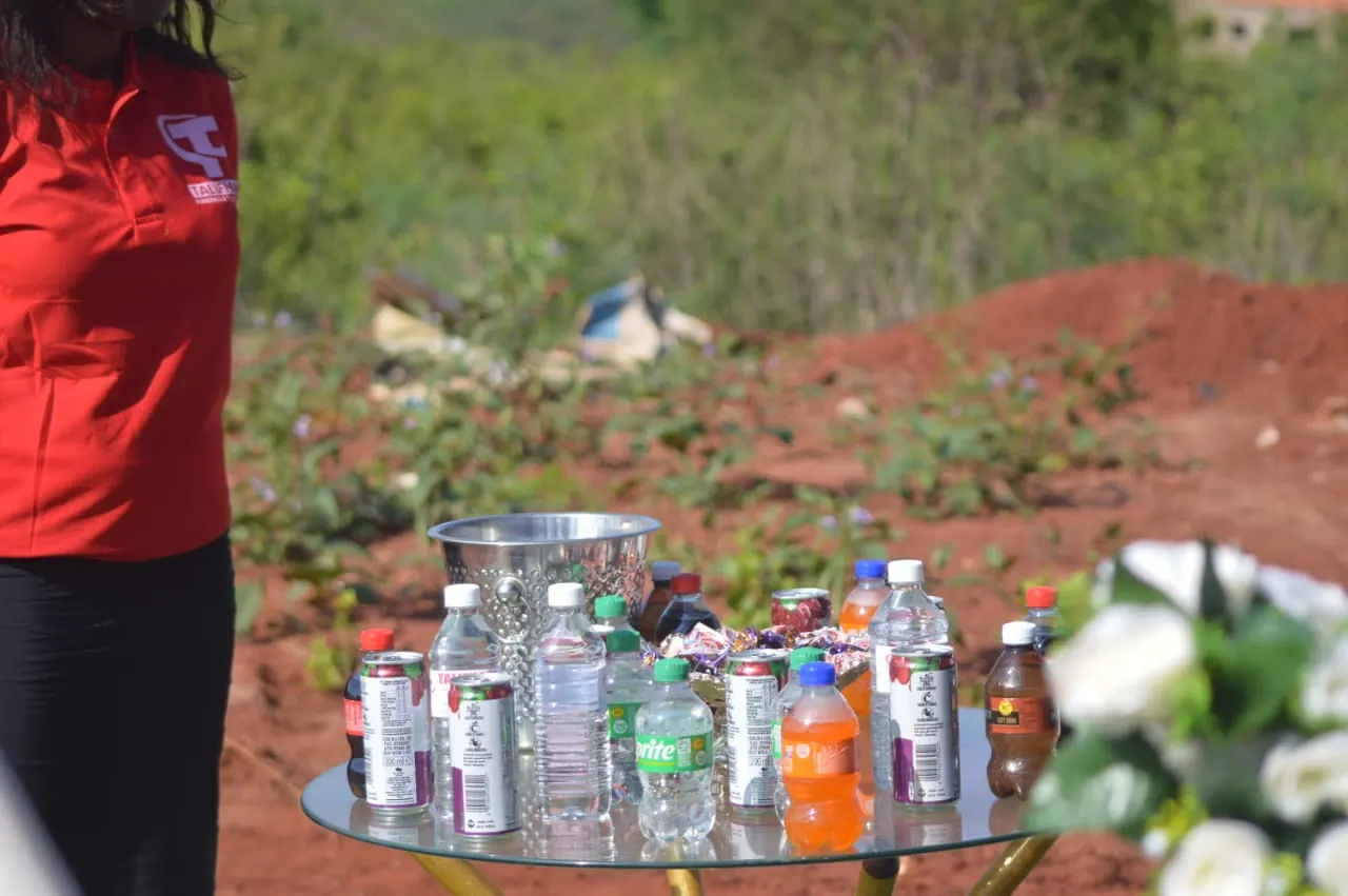 Refreshments prepared beside a Talifhani team member